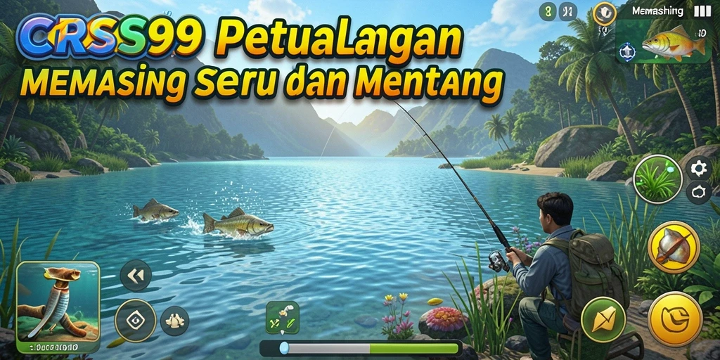 Tampilan antarmuka utama CRS99 dengan fitur memancing yang menarik.