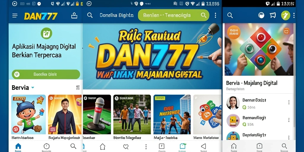 Tampilan antarmuka aplikasi Majalah Digital DAN777 yang menarik.