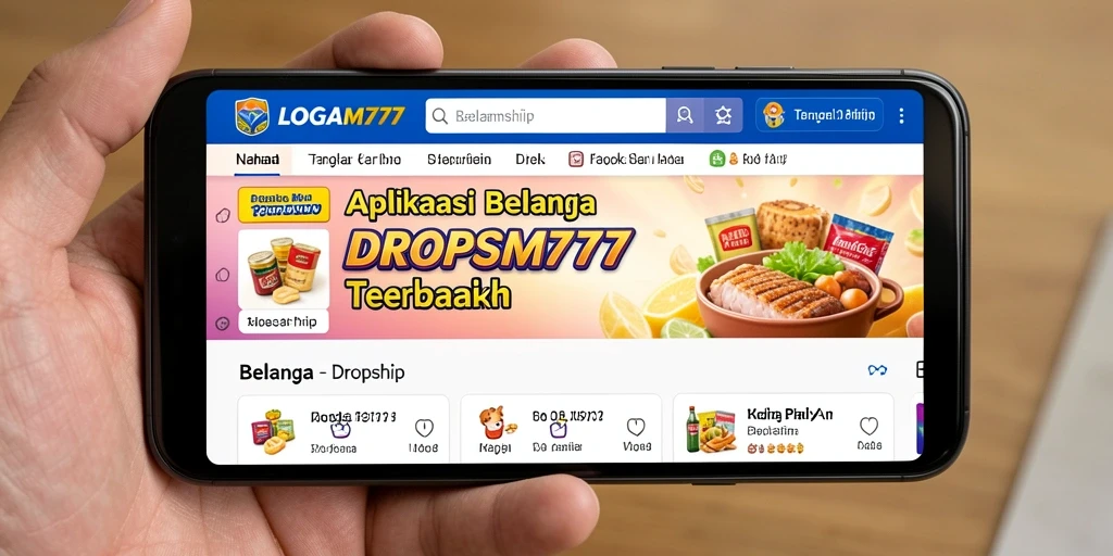 Tampilan modern aplikasi Dropship LOGAM777 dengan fitur lengkap.