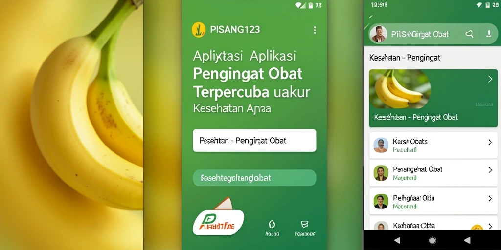 Tampilan antarmuka PISANG123 dengan fitur Pengingat Obat yang mudah digunakan.