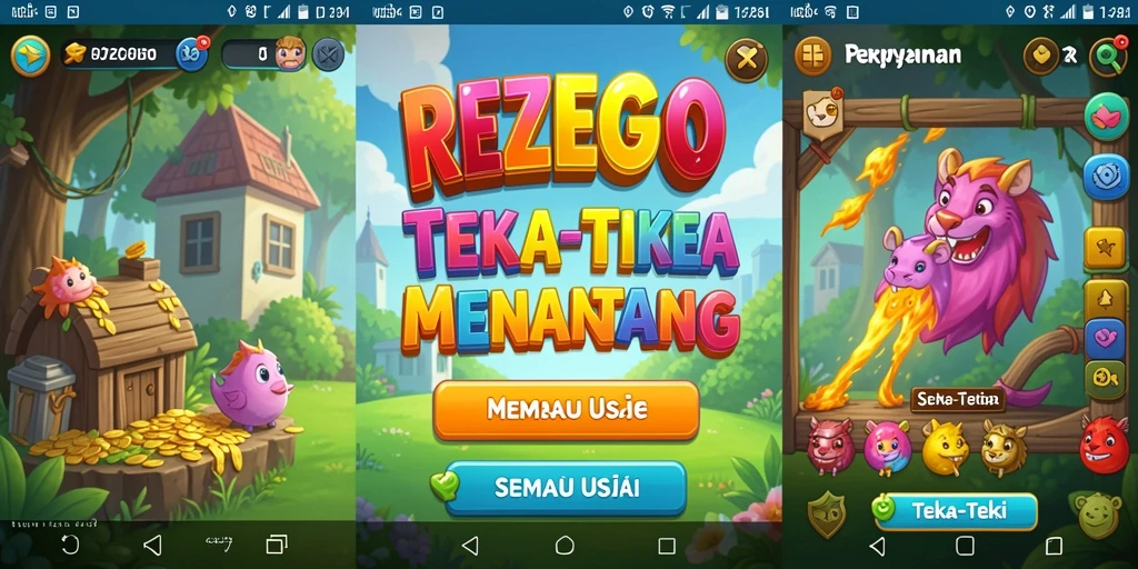 Antarmuka menarik dari game Teka-Teki REZEGO yang penuh warna.