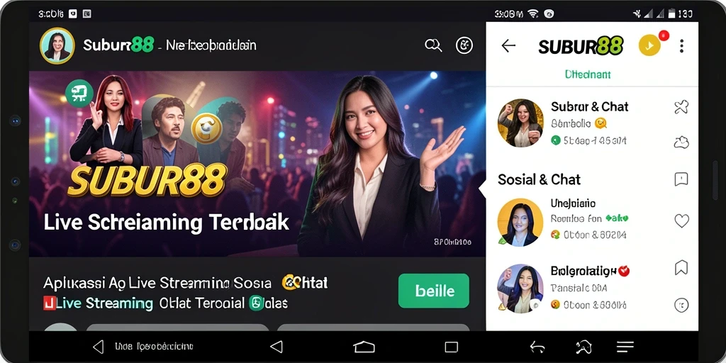 Tampilan antarmuka SUBUR88 yang modern dan fungsional untuk Live Streaming.