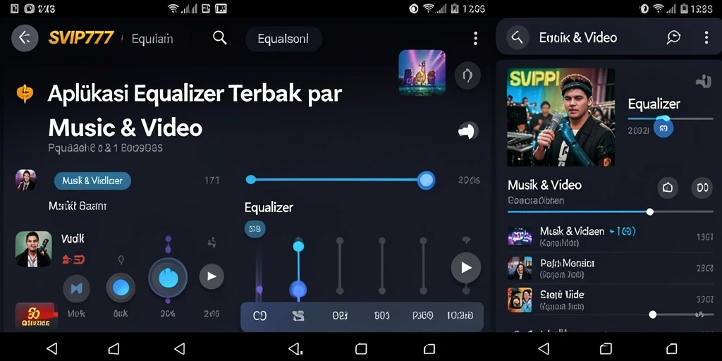 Tampilan antarmuka aplikasi Equalizer SVIP777 yang menarik.
