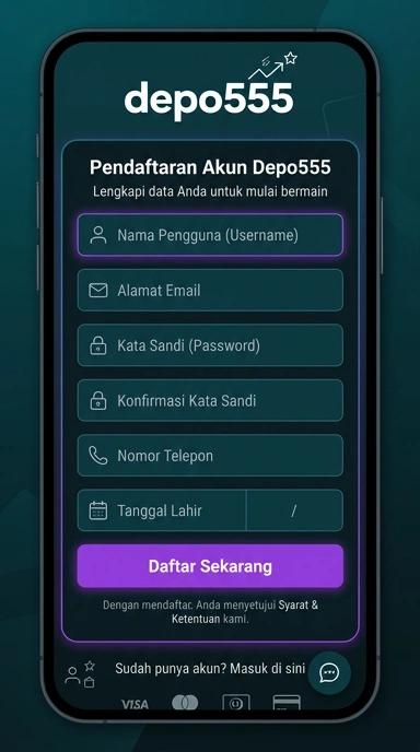 Buat Akun Baru di depo555 untuk Pengguna Android